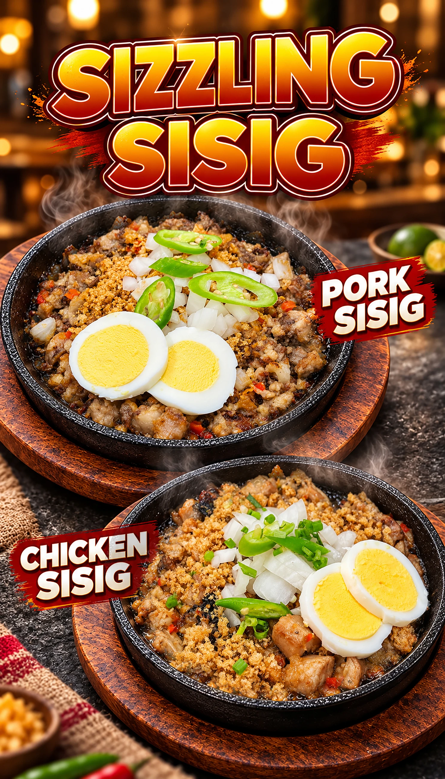 Sizzling Sisig — Pork Sisig and Chicken Sisig