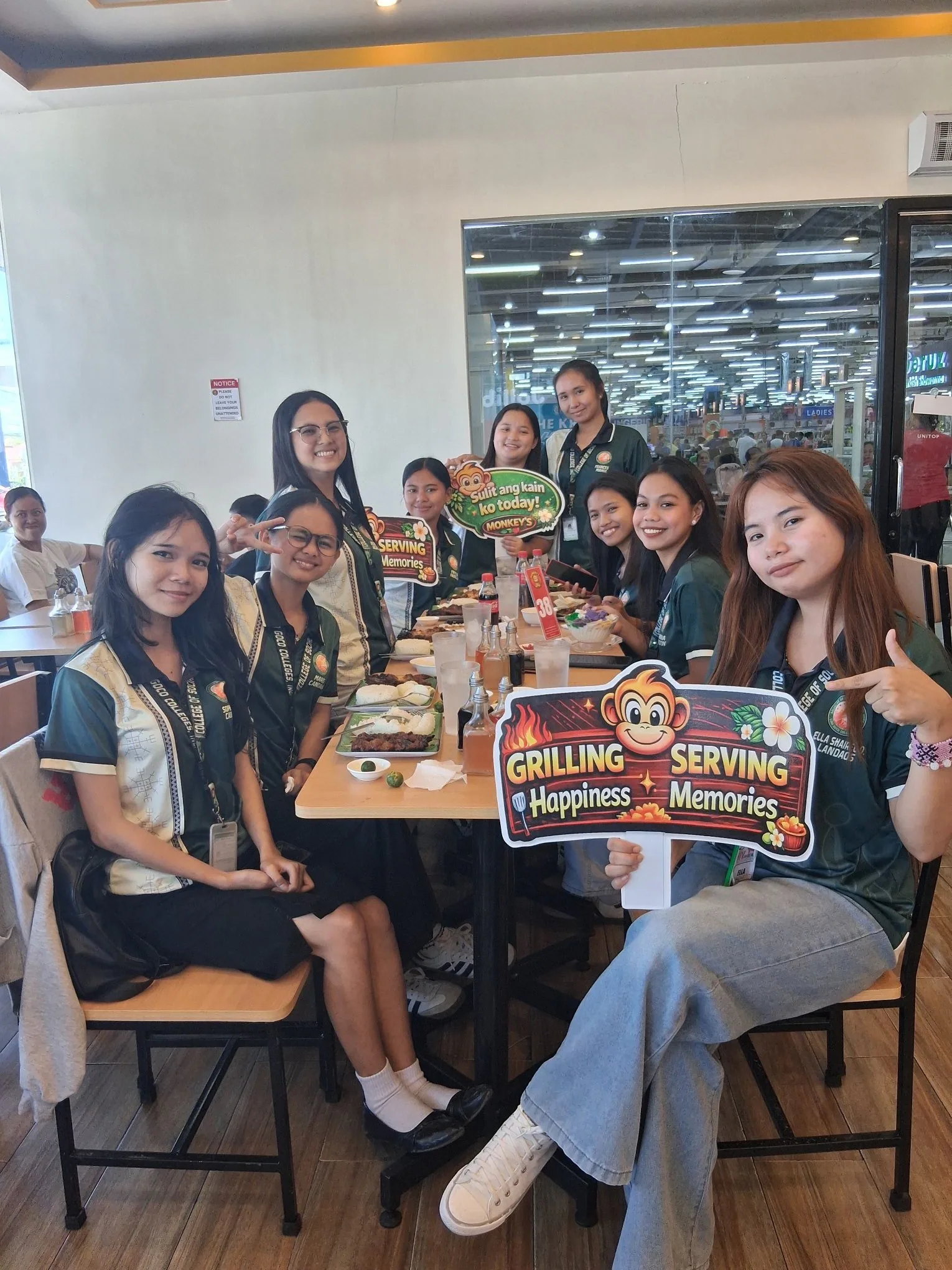 Students enjoying merienda at Monkey's Resto Calapan